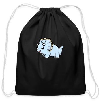 Dinosaur - Cotton Drawstring Bag - black - Front