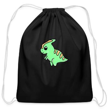 Dinosaur - Cotton Drawstring Bag - black - Front