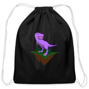 T-Rex - Cotton Drawstring Bag - black - Front