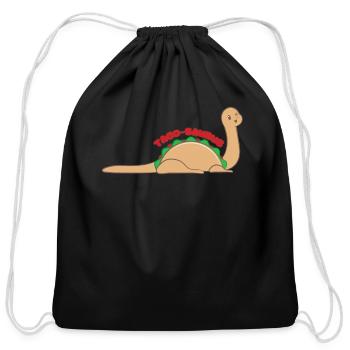 Dinosaur Taco - Cotton Drawstring Bag - black - Front