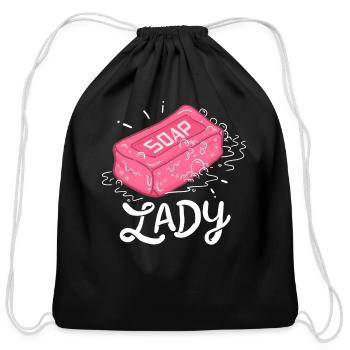 Soap - Cotton Drawstring Bag - black - Front