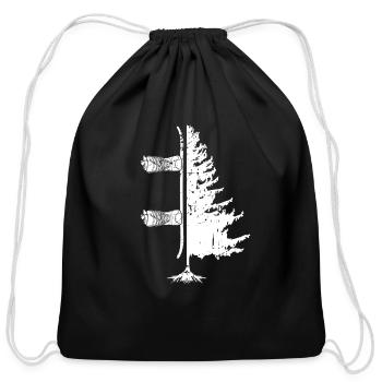 Vintage Pine Snowboard Snowboarding Winter Sport - Cotton Drawstring Bag - black - Front