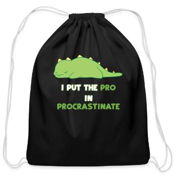 Dinosaur - Cotton Drawstring Bag - black - Front