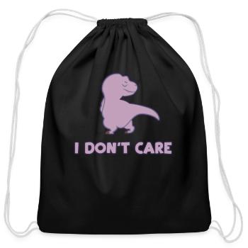 Dinosaur - Cotton Drawstring Bag - black - Front