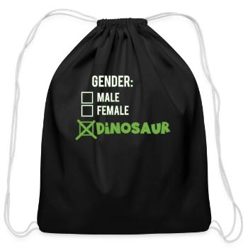Dinosaur - Cotton Drawstring Bag - black - Front