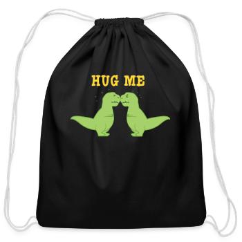 Hug me - Cotton Drawstring Bag - black - Front