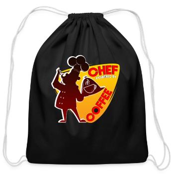 Chef Cooking Cook Recipe Meal Delicious Restaurant - Cotton Drawstring Bag - black - Front