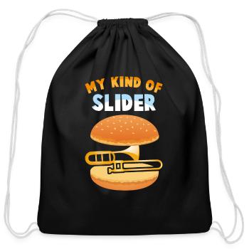 Funny Trombone Player Slider Musician Trombonist - Cotton Drawstring Bag - black - Front