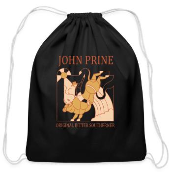 John Prine - Cotton Drawstring Bag - black - Front