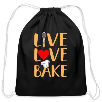 Baking - Cotton Drawstring Bag - black - Front
