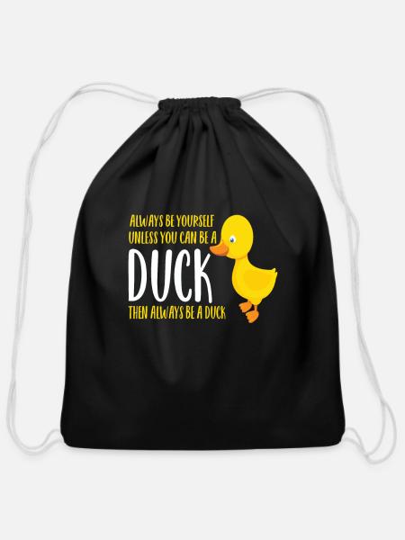 Duck - Cotton Drawstring Bag - black