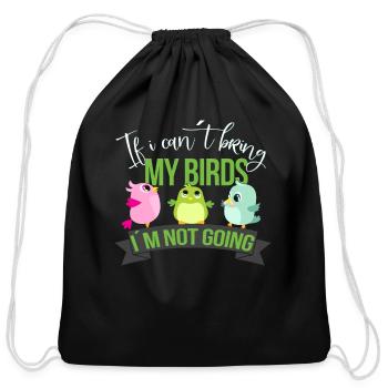 birds watch bird breeders bird owners bird - Cotton Drawstring Bag - black - Front