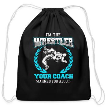 Wrestling Gifts for a Wrestling Fan - Cotton Drawstring Bag - black - Front