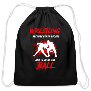 Wrestling Gifts for a Wrestling Fan - Cotton Drawstring Bag - black - Front