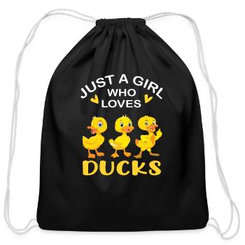 Duck Rubber Duckie Quack - Cotton Drawstring Bag - black - Front