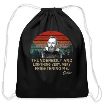 Thunderbolt and lightning Galileo Astronomy - Cotton Drawstring Bag - black - Front