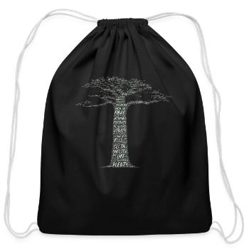 Baobab Tree Wisdom - Cotton Drawstring Bag - black - Front