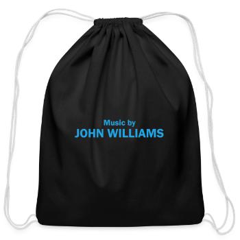 Music by John Williams - Cotton Drawstring Bag - black - Front