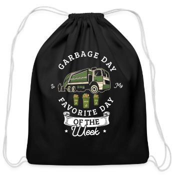 Funny Garbage Truck Garbage Trucks Fan - Cotton Drawstring Bag - black - Front