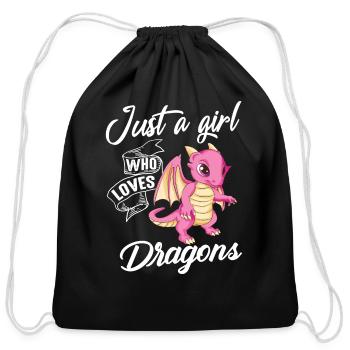 Cute Wings Of Fire Long Sleeve - Cotton Drawstring Bag - black - Front