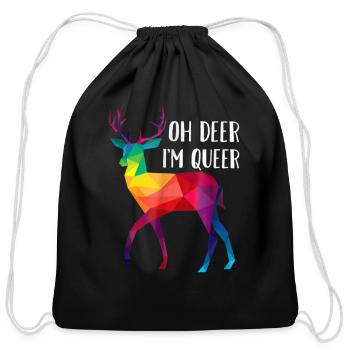 LGBT Queer - Cotton Drawstring Bag - black - Front