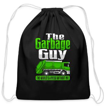Garbage Truck Costume for a Garbage Guy - Cotton Drawstring Bag - black - Front