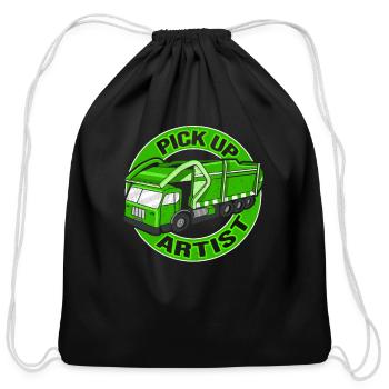 Garbage Truck Costume for a Garbage Guy - Cotton Drawstring Bag - black - Front