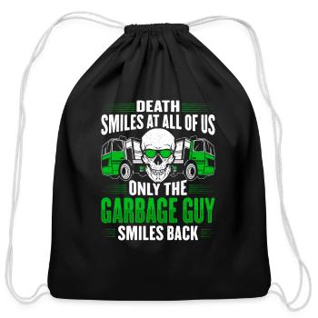 Garbage Truck Costume for a Garbage Guy - Cotton Drawstring Bag - black - Front