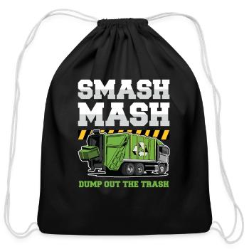 Garbage Truck Design for a Garbage Truck Fan - Cotton Drawstring Bag - black - Front