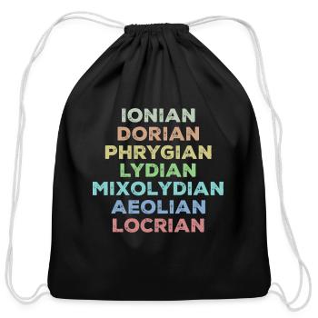 Classical Music Greek Modes Musician Theory Study - Cotton Drawstring Bag - black - Front