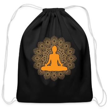 Transcendental Meditation Transcendental Yogi - Cotton Drawstring Bag - black - Front