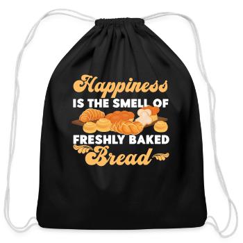 Bake Baking Bread Croissant - Cotton Drawstring Bag - black - Front
