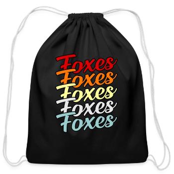 Fox - Cotton Drawstring Bag - black - Front