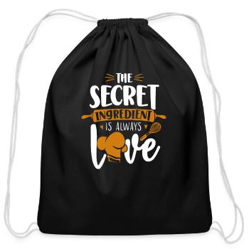 Bake Baking Rolling Pin Whisk The - Cotton Drawstring Bag - black - Front
