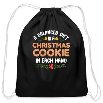 Bake Baking Christmas Cookie A - Cotton Drawstring Bag - black - Front