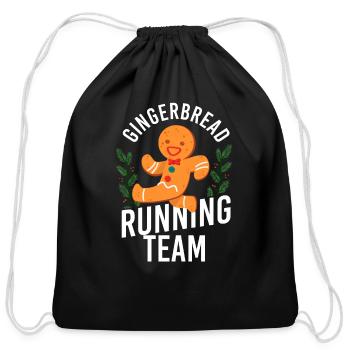 Bake Baking Gingerbread Man - Cotton Drawstring Bag - black - Front