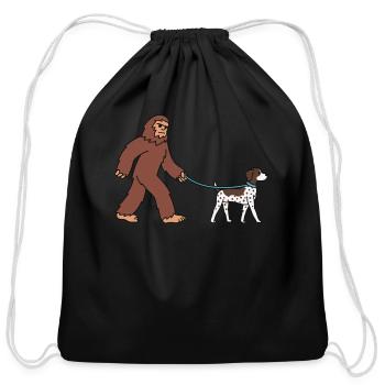 Bigfoot Sasquatch German Shorthaired Pointer - Cotton Drawstring Bag - black - Front