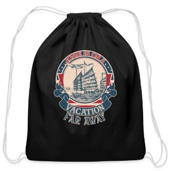 Josie's on a vacation far away vintage - Cotton Drawstring Bag - black - Front