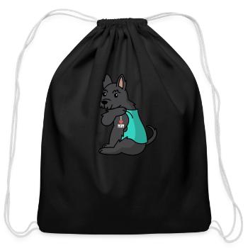 I Love Mom Tattoo Scottish Terrier - Cotton Drawstring Bag - black - Front