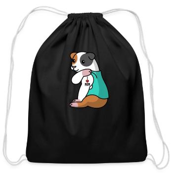 I Love Mom Tattoo Guinea Pig - Cotton Drawstring Bag - black - Front