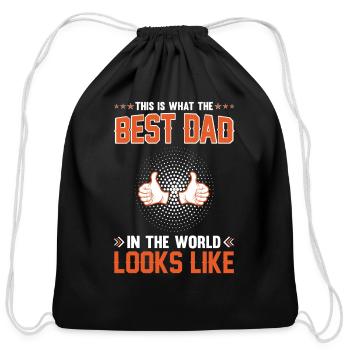 This Is What The Best Dad In The World Looks Like - Cotton Drawstring Bag - black - Front