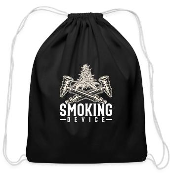 Cannabis Weed, Smoking, Device, Pipe - Cotton Drawstring Bag - black - Front