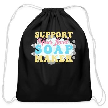 Soap Making Soap Maker - Cotton Drawstring Bag - black - Front