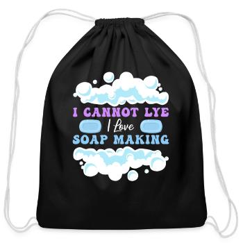 Soap Making Soap Maker - Cotton Drawstring Bag - black - Front
