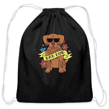 Bad Dog Tattoo Dogue De Bordeaux - Cotton Drawstring Bag - black - Front
