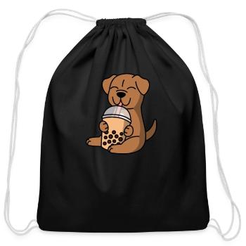 Boba Bubble Tea Dogue De Bordeaux - Cotton Drawstring Bag - black - Front