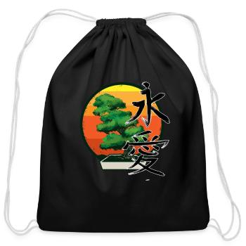 Dinosaur Velociraptor Raptor Prehistoric Dino - Cotton Drawstring Bag - black - Front