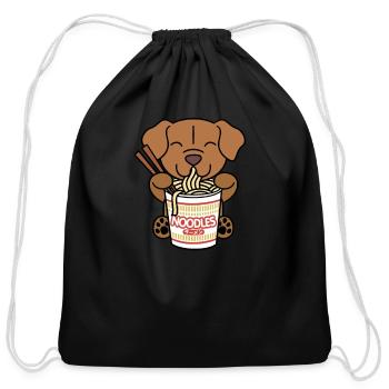 Dogue De Bordeaux Instant Ramen Noodles - Cotton Drawstring Bag - black - Front