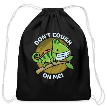 Lizard Don't Cough On Meh Facemask Lizard - Cotton Drawstring Bag - black - Front