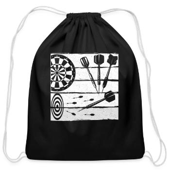 Dart Player Arrows Darts Men Retro Dartboard - Cotton Drawstring Bag - black - Front
